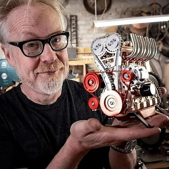 Viflosae Desk Decorations Office Decor Cylinder Full Metal Car Engine Model V8 Engine Model That Works DIY Car Engine Model for Kids Car Engine Building Engineering Toys