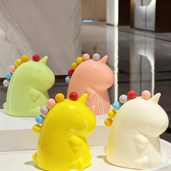 Viflosae Dinosaur Fruit fork Storage Jar Set Cute Little forks Decorative Snack Picks for Kids Party Bento Lunch Kitchen Accessories