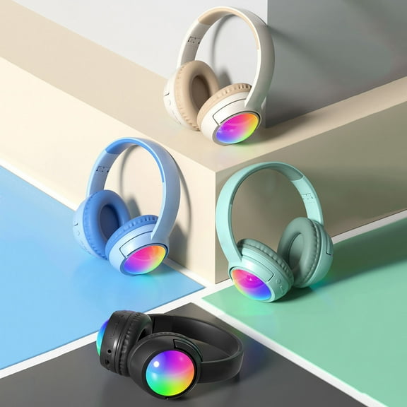 Viflosae Over Ear Headphones Head Mounted Wired and Wireless Double Mode Foldable Soft Headband Low Latency High Battery 5.4 Sports Gaming Bluetooth Headphones Earphones