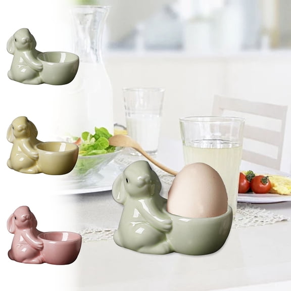 Viflosae Egg Holders Countertop Egg Storage for Refrigerator Ceramic Cup Breakfast Tray Cute Fresh Decoration Tabletop Living Room Dining Room Tableware