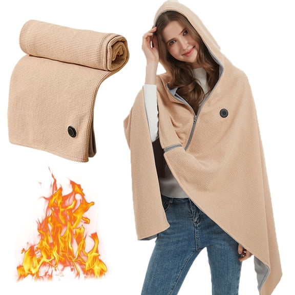 Viflosae Electric Blanket Heated Throw USB Heated Blanket Heated Throw Blanket USB Throw Blanket with Zipper Wearable Portable Throw Wrap Washable for Winter, Cold Weather, and Snow Seasons