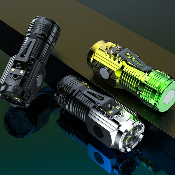 Viflosae Flashlights High Lumens LED Flashlight Portable Mini Light Clip Toggle 20W Rechargeable Lamp Built In Lithium IPX6 Water Metal Emergency Light for Camping Hiking