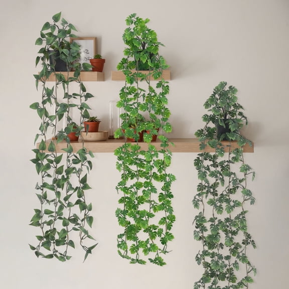 Viflosae Flower Vines Hanging Flowers for Decoration Green Hanging Wall Hanging Ceiling Winding Indoor Decoration Vines False Leaves