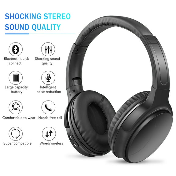 Viflosae Foldable Wireless Bluetooth Microphone Headset Stereo Headset Electronics Gadgets