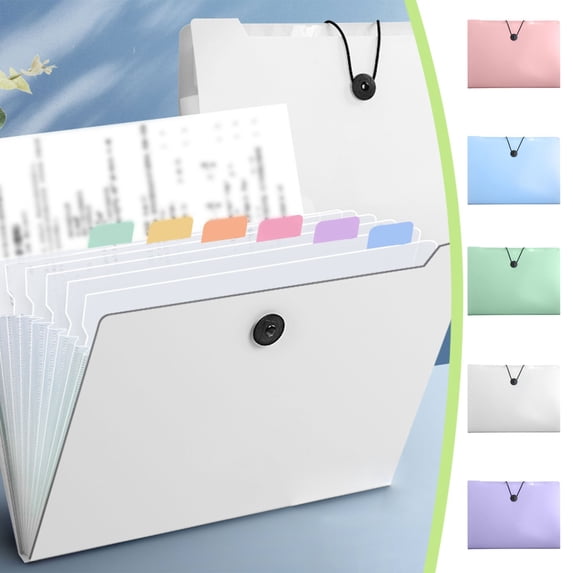 Viflosae Folder Organizer A4 Accordion File Bag 8 Grids Large Capacity Test Paper and Tickets Storage Bag Multi Layer Transparent Office Classification Folder for Office