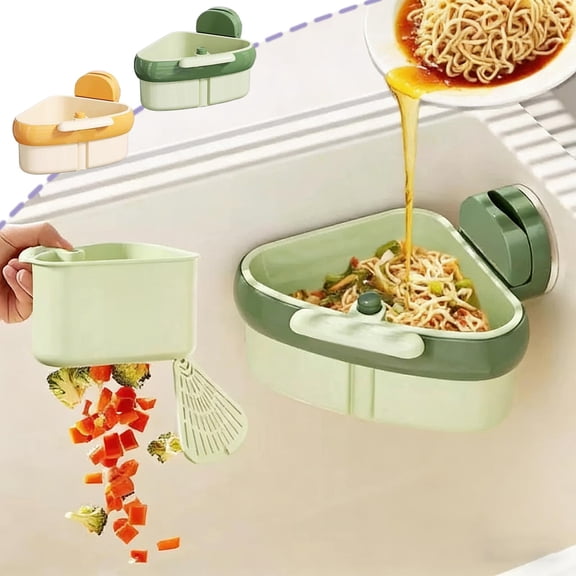 Viflosae Food Drainer Draining Basket Sink Suction Cup Storage Rack Kitchen Drains Basket Leftover Food Residues Filtration Device Slag Separation Pool Filtration Rack