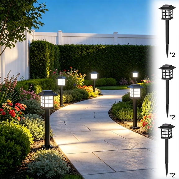 Viflosae Garden Solar Lights Yard Decorations Outdoor 2pc Outdoor LED Lighting Solar Yard Lamp Small Lanterns Inserted Grass Lamp Mini Solar Lamp Waterproof