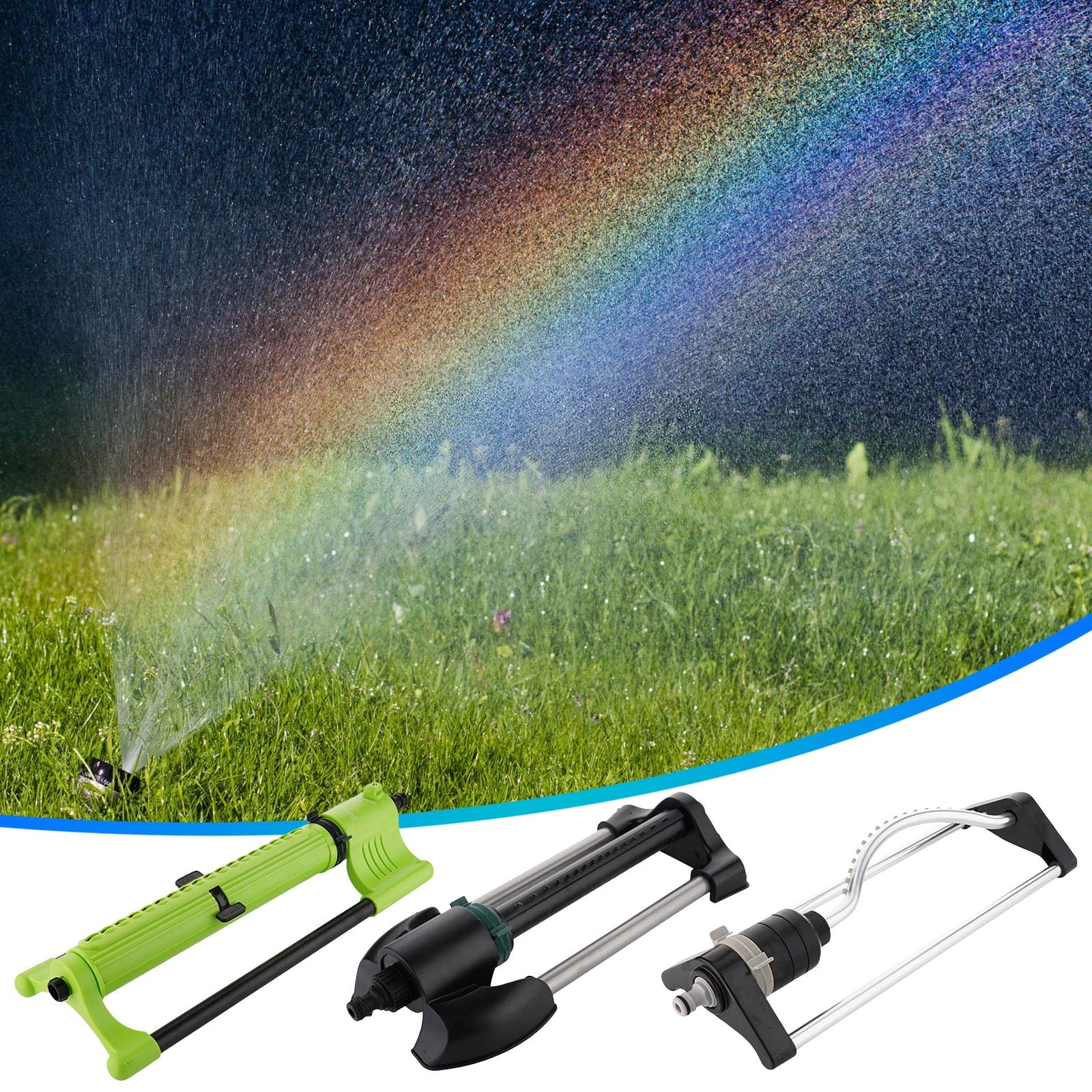 Viflosae Garden Sprinkler Automatic Watering Sy Irrigation Spray Nozzle for Vegetable Garden Lawn Agriculture Farm Yard Greenhouse Adjustable Rotating Sprinkler Head Outdoor Gardening Tool