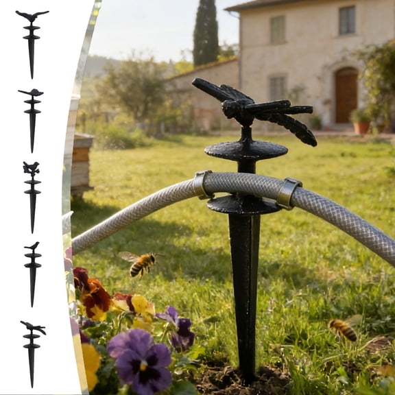 Viflosae Garden Watering Stake Decoration Simulated Garden Accent with Water Pipe Insertion Outdoor Plants Decor Insert for Flower Pots Lawn and Yard Display