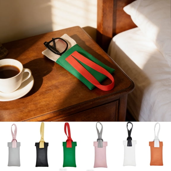 Viflosae Glasses Organizer Bag Colorful Summer Sunglasses Pouch with Hanging Rope Clip for Purse Backpack Hook Soft Sleeve Scratch Protection Travel Use