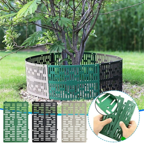 Viflosae Green Tree Trunk Wrap Protector 6pcs Mesh Cover Weatherproof Expandable Bark Shield for Young Saplings Trimmer Chew Resistant Durable Gardening