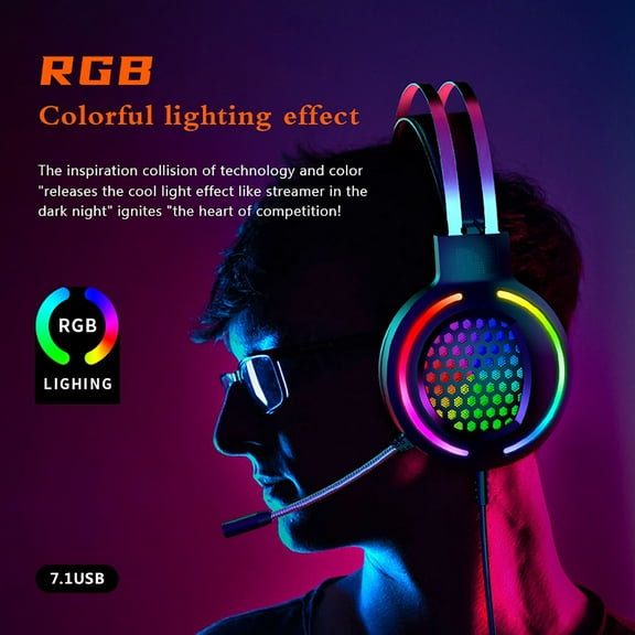 Viflosae H500 Gaming Headset 7.1USB Over-Ear Stereo Gaming Headphone Microphone Electronics Gadgets