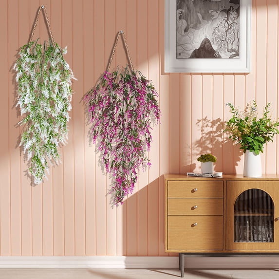 Viflosae Hanging Flowers for Decoration Simulated Rose Artificial Flower Conditioning Duct Blocking Living Room Ceiling Decoration Plastic Wrapping Plants Fake Flowers Vines Artificial Flowers