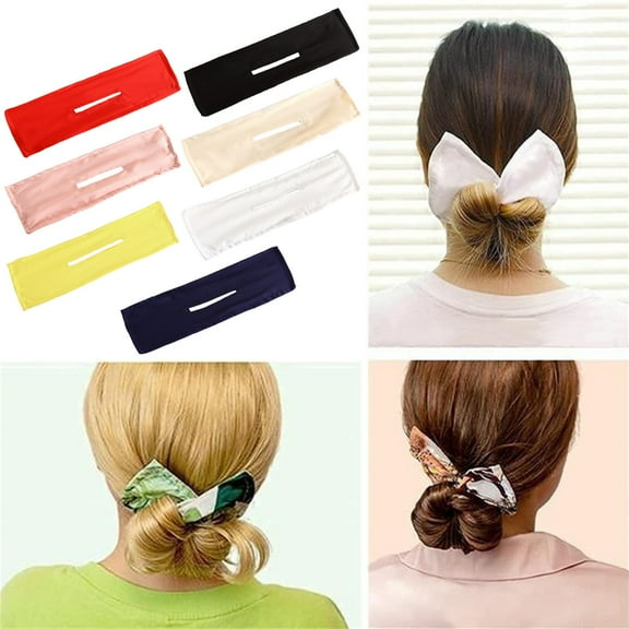 Viflosae Headband Boho Stretchy Fabric Hair Back Of Head Hair Coil Bow Lazy Hair Accessory Clip for Workout/Yoga/Sleeping