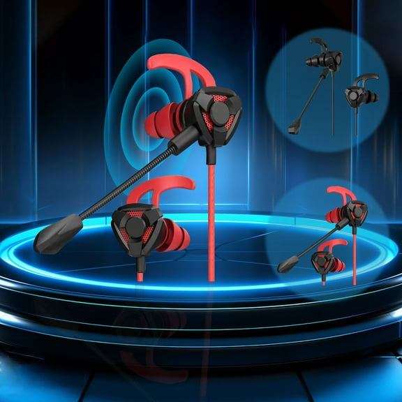 Viflosae Headphones for School 3.5 Mm In-ear Gaming Headset Headset Noise Cancelling Headset With Microphone For Laptops Mobile Phones Etc. Red Kids Headphones for School