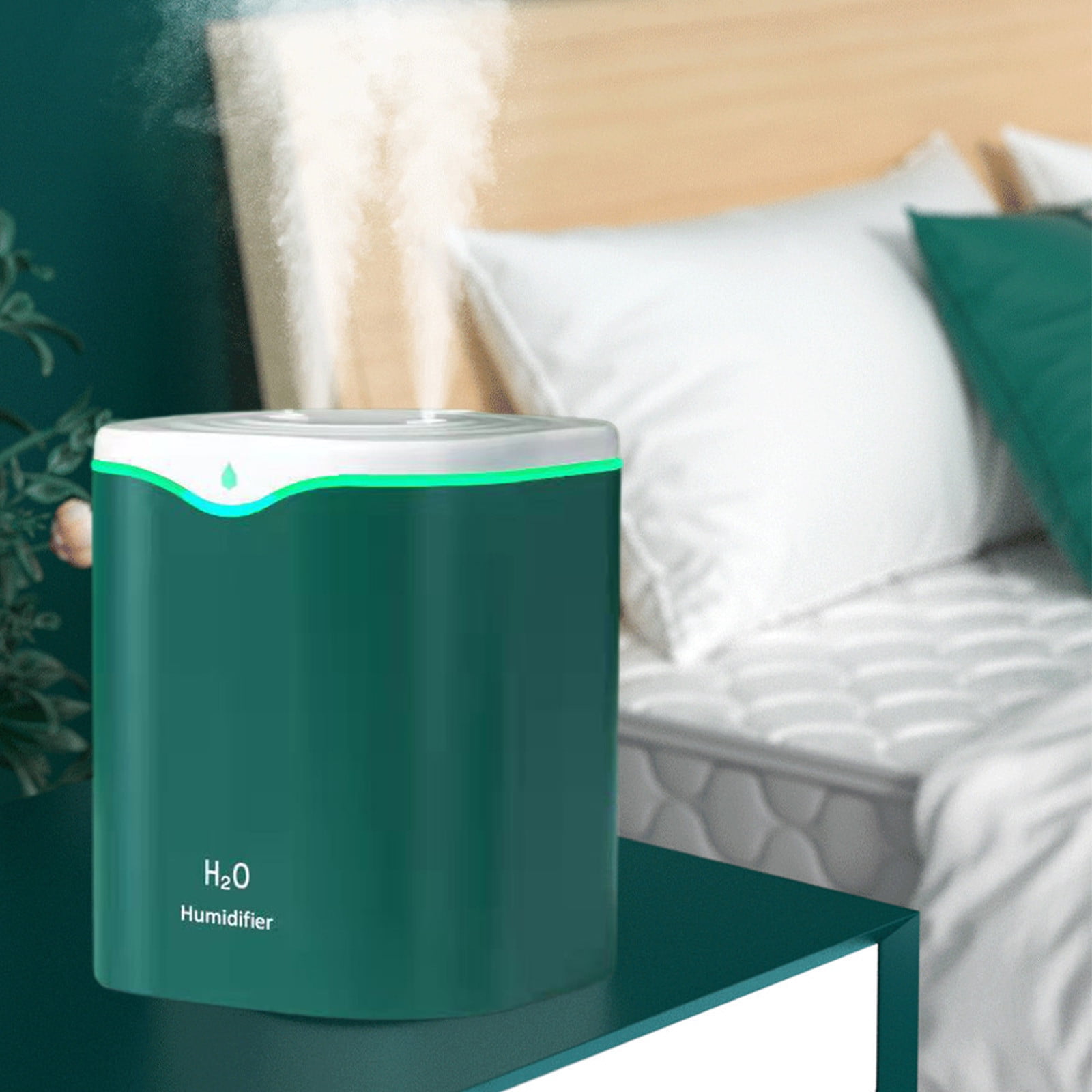 Viflosae Humidifiers for Bedroom 2L Humidifiers For Bedroom Large Room Home,Cool And Warm For Plants Mist Top Desk Humidifiers Oil Diffuser,Quiet With Adjustable Mist