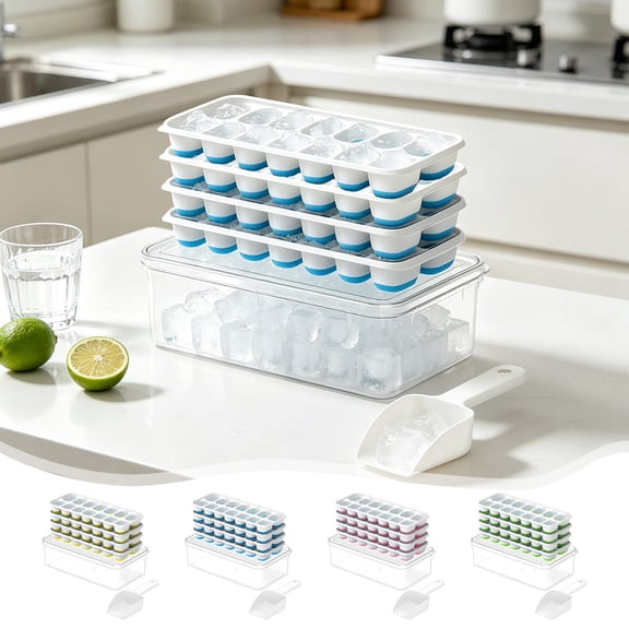 Viflosae Ice Mold Ice Trays Summer Household Ice Tray IceIce Container Ice Tray with Lid Soft Silicone Ice Storage Container