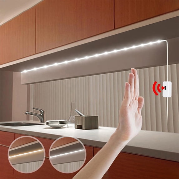 Viflosae Indoor String Lights Motion Sensor Strip- LED Counter Lights- Upgraded USB Power Supply Operated LED Strip for Wardrobe-Stair-Pantry-Under Cabinet-Cupboard-Bed-Locker