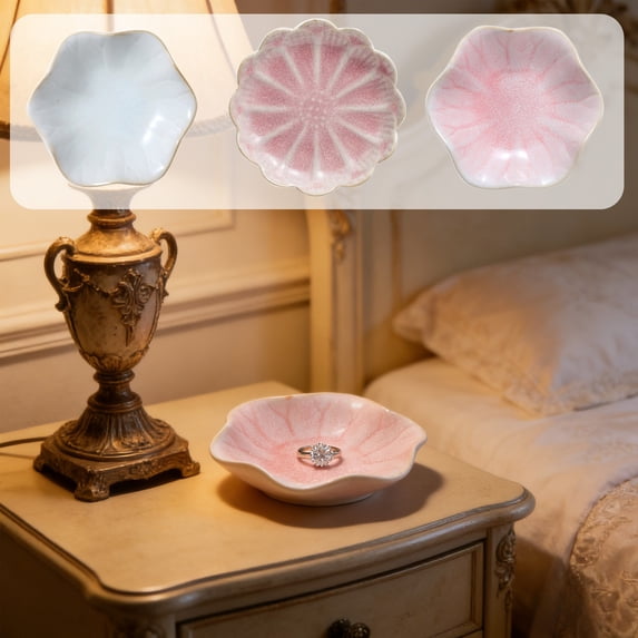 Viflosae Jewlery Box Small Jewelry Box Jewelry Organizer Box Jewlery Organizer Leaf Shape Decorative Ring Tray Small Key Bowl Ceramic Trinket Tray Jewelry Bowl Organizing Necklace Earrings