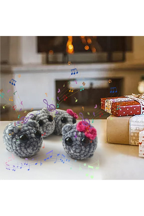 Key Chain Purse Charms Mini Gifts A Hamster Hooked Doll with Violin Music and Keychain Knitted Hamster Crochet Hamster Meme with Bow Cute Minin Gifts Decor