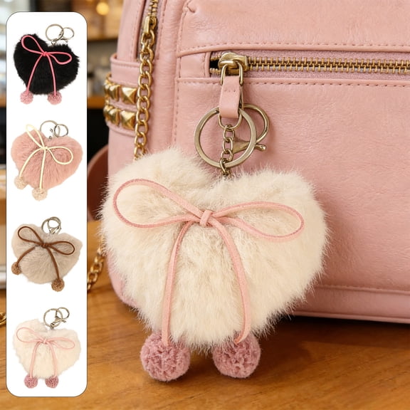 Viflosae Key Ring Key Chain Valentines Gift Keychain Bag Hanging And Winter Cute Soft Cute Peach Heart Phone Chain Gift Pendant