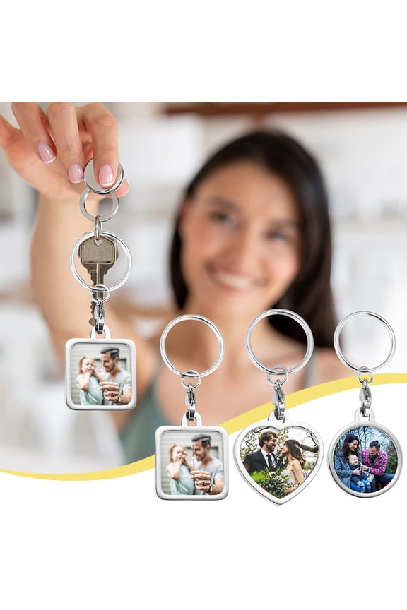Keychain Cute Woman Gifts Fun Gifts for Men Custom Keychain with Picture Personalized Engraving Photo Tag Keychain Colorful Photo Key Chain Memorial for Family