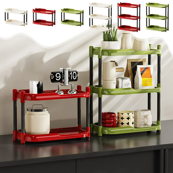 Viflosae Kitchen Shelf Corner Floating Shelf Desktop Storage Rack Office and Household Large Capacity Storage Rack Bedroom Living Room Kitchen Multifunctional Storage Rack