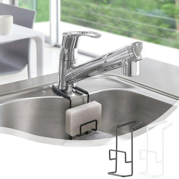 Viflosae Kitchen Shelf Over Sink Dishes Drying Rack Rustproof Metal Sponge Container Organiser with Hanging Fix Fits Around Faucet Storage Gadget for Countertop for Living Room