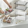 thumbnail image 1 of Viflosae Kitchen Shelves Corner Stand Bathroom Kitchen Organizer 2 Tier Vanity Storage Rack Bathroom Countertop Organizer Cosmetic Organizer for Dresser Transparent Stackable Storage Rack, 1 of 7