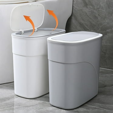 Viflosae Kitchen Trash Can Garbage Cans Home Use Press Top Flip Lid Trash Can Space Saving Storage Bin for Kitchen Dining Room Bathroom and Narrow Spaces Convenient Clamp Style Garbage Bin