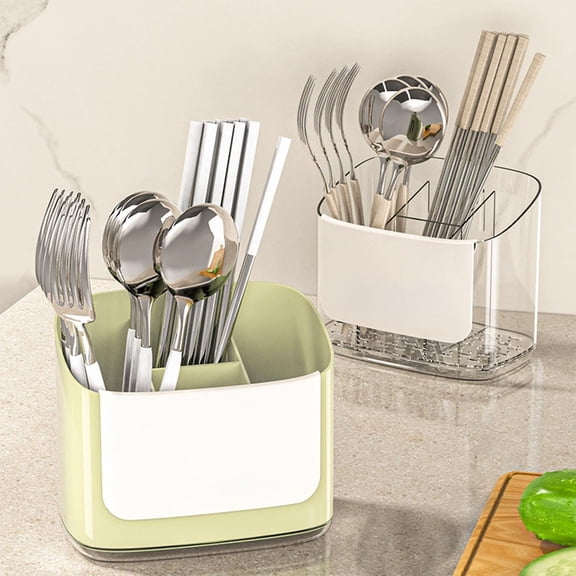 Viflosae Kitchen Utensil Holder Draining Cutlery Organizer Cage Multifunctional Chopsticks Knife fork Spoon Storage Tube Countertop Dining Table Caddy with Drainage Holes Flatware Drainer Rack