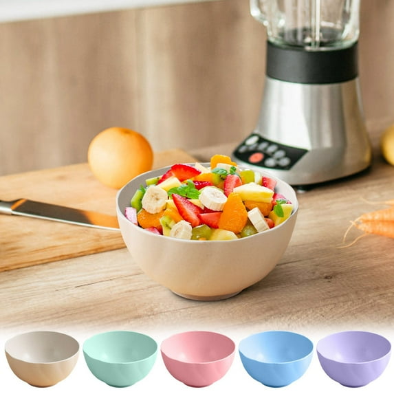 Viflosae Large 6-Inch Straw Food Bowl Household Tableware Versatile Serving Bowl for Students Dormitory Kids Instant Meals Snacks Microwave Lightweight Reusable Bowl for Kitchen Dining Salad