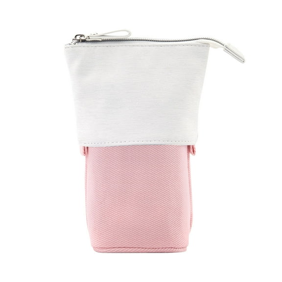 Viflosae Large Capacity Pencil Pouch Solid Color Pull Down Pencil Case Creative Retractable Pencil Case Stationery Storage Bag Cute Pen Bags