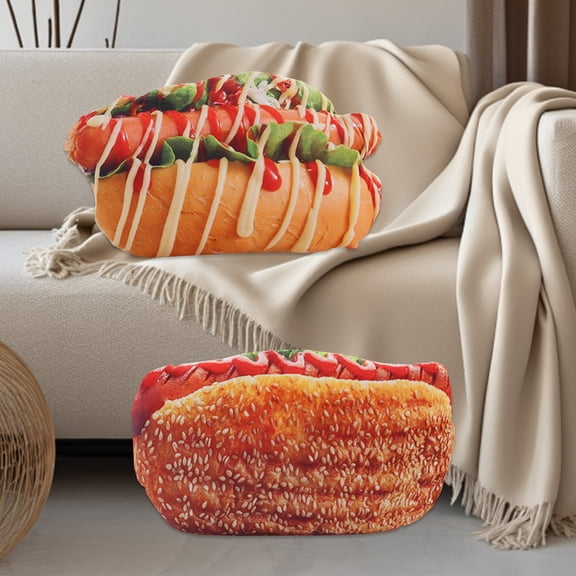 Viflosae Large Throw Pillows Decorative Pillows for Bed Printed Toy Pillow Hot Dog Strip Pillow Office Nap Pillow Multi-purpose Cushion Simulated Food Pillow Home Nap Comfortable Soft Pillow