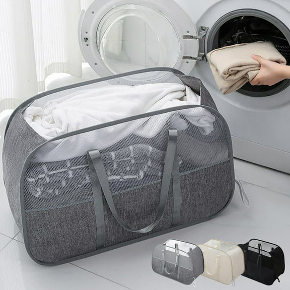 Viflosae Laundry Baskets Dirty Clothes Basket Shoulder Type Large-capacity Dirty Clothes Basket Border Foldable Laundry Basket Thickened Cloth Dirty Clothes Basket Breathable Storage Basket