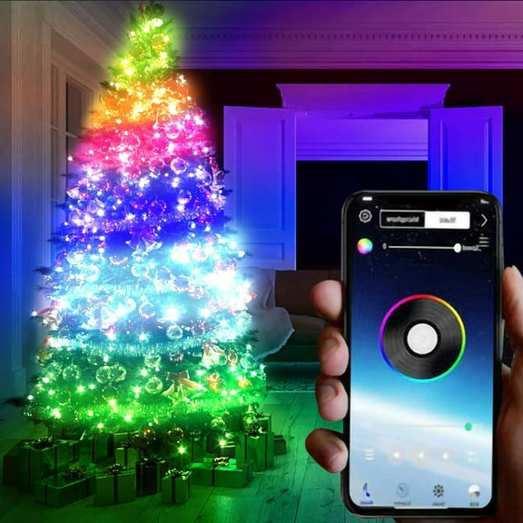 Viflosae Lights Indoor String Lights Bluetooth Light String Mobile Phone APP Copper Wire Light String Remote Control