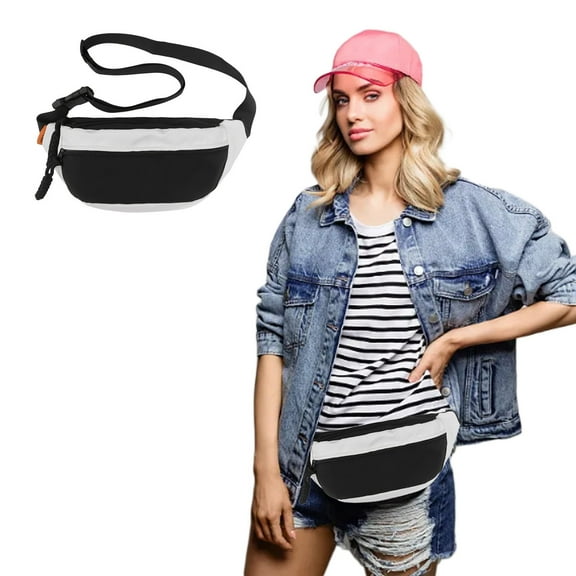 Viflosae Lightweight Crossbody Waist Bag for Women Men,Fanny Pack with Adjustable Strap,Casual Belt Bag for Travel Walking Shopping Running Cycling Hiking Black Back to School Supplies