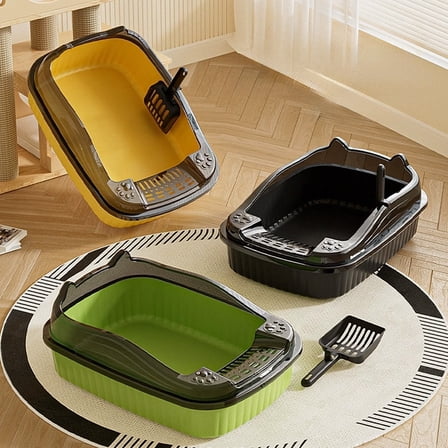 Viflosae Litter Box Large Litter Box Large Cats Litter Box Banding Out Proof Spillage Proof Cats Litter Box Pet Supplies Cats Litter Box for Home Office, Study Room, Bookshelf, Window Sill