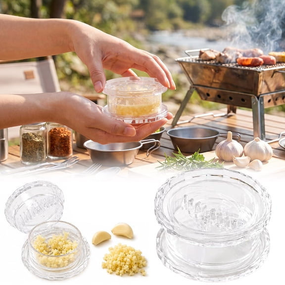 Viflosae Manual Garlic and Ginger Mincer Tool Twisted Grinder Crusher Press for Garlic Onions Herbs Nuts Multi Functional Handheld Kitchen Prep Gadget