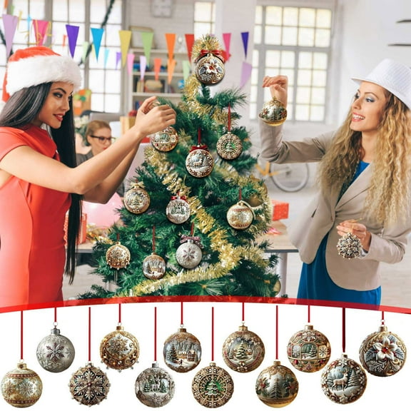 Viflosae Mini Christmas Ornaments for Mini Tree Christmas Tree Decoration Christmas Ball 2D Flat Acrylic Pendant Christmas Tree Decoration Christmas Decorations Layout Scene Accessories