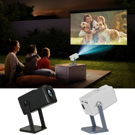 Viflosae Mini Projector Home Projector 4K Portable Projector- Mini Full HD Projector with WiFi 6 Android TV 11.0 360Auto - RotationIdeal for Home HDMI/USB/TV Stick Supported