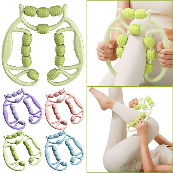 Viflosae Muscle Roller Leg Roller Cellulite Roller Muscle Relaxer Circular Leg Clamp Deep Tissue Massage Tool for Legs Arms Body Drainage Handheld Roller for Travel and Portable Use
