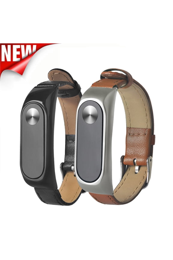 Business Lightweight Leather Smart Wrist Watch Strap For Miband 2 Electronics Gadgets Items