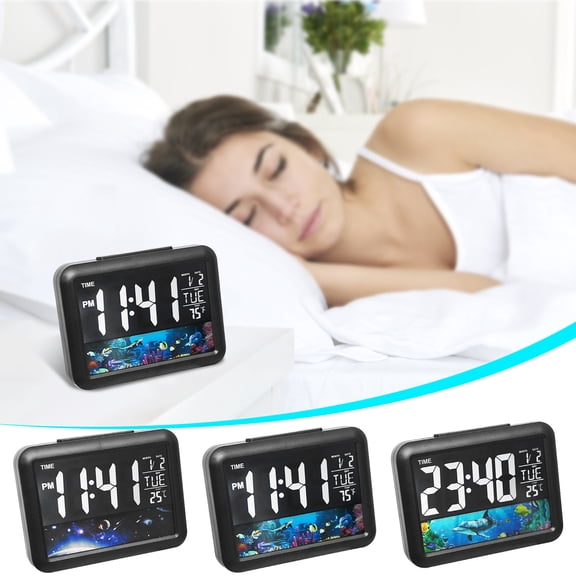 Viflosae New Interesting Color Screen Alarm Clock Children's Electronic Clock LCD Electronics Gadgets