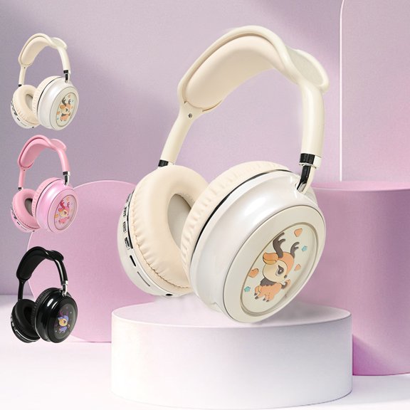 Viflosae Noise Cancelling Headphones Gaming Headphones Intelligent Noise Reduction with The Enchanting Deer Space Capsule Delve Into RGB Ambiance While Enjoying Bluetooth Headphones