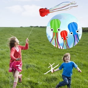 Viflosae Octopus Kite Easy to Fly 10ft Long Tail for Kids Adults Outdoor Beach Park Flying Toy Beautiful Colorful Large Kite without Line String Seasonal Activity Family Fun Flying Game