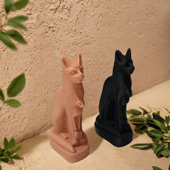 Viflosae Office Desk Decor Desk Decor Vintage Egyptian Bastet Statue with Resin Decorative Figurine for Home Office and Desk Ancient Egyptian Bastet Collectible Sculpture