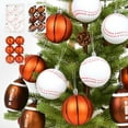 thumbnail image 1 of Viflosae Ornaments for Christmas Tree Sports Theme Christmas Balls Soccer Basketball Combination Set Colorful Mirror Hanging Ornaments for Christmas Tree Party Decor, 1 of 9