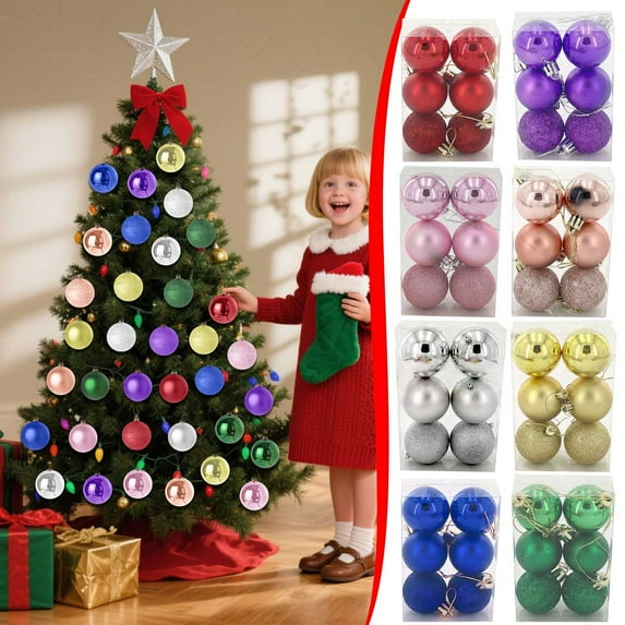 Viflosae Outdoor Christmas Balls Blue Ornaments for Christmas Tree 6PCS Christmas Tree Bauble Hanging Home Party Ornament Decor 6CM for Year-Round Christmas Displays and Collections