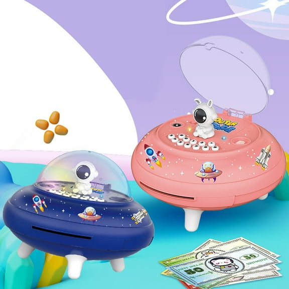 Viflosae Outdoor Toddler Toys Encourages Parent-Child Bonding Piggybank For Kids Space Tank UFO Simulation Face Fingerprint Tank Cashes Saving Box For Boys And Grils Gifts Toys